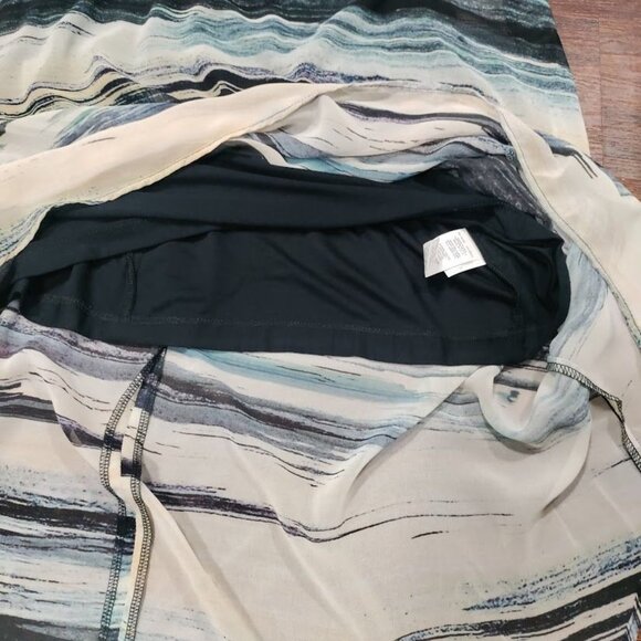 Karen Kane Blue Lagenlook Artsey Boho Whimsy Blue Earthy Hi Low Chiffon Dress S - Picture 11 of 11